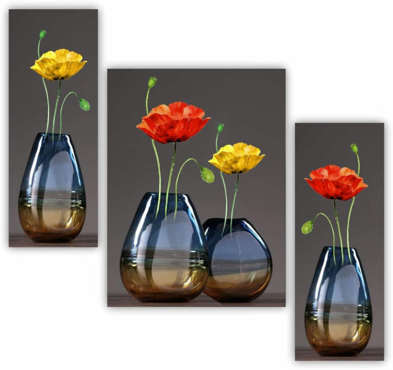 CRYSTALSIGN Elegant Flower Vase Wall Art | Eco-Friendly & Modern Decor for Home & Office