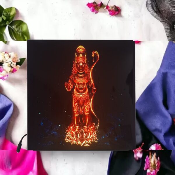 CRYSTALSIGN Beautiful Shri Narayan LED Photo 12x12 Inches