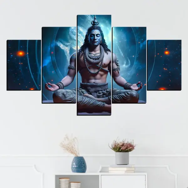 Set of 5 Shiv Ji Mahadev Wall Art | Wall Painting for Living Room